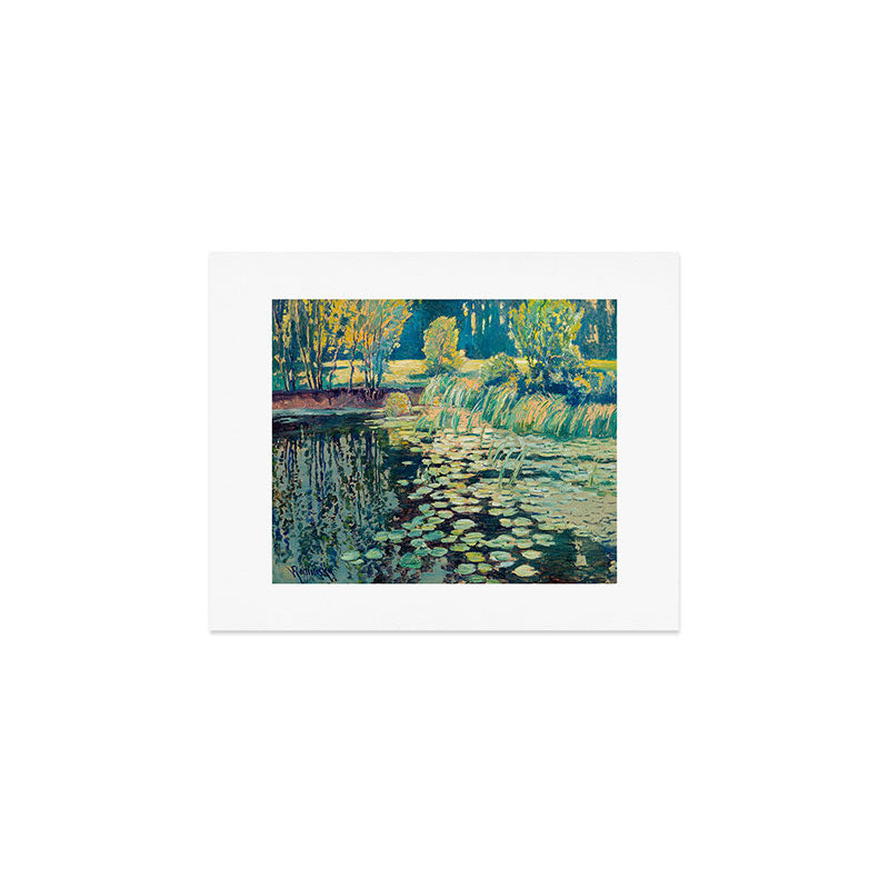 Landscape with lily pond Art Print Gallery Image 1