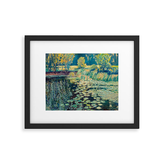 Landscape with lily pond Framed Art Print Gallery Image 1