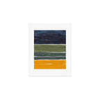 Late November Rothko Inspired Colorful Stripes Navy Blue Olive Green Yellow Art Print Gallery Image 1