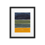 Late November Rothko Inspired Colorful Stripes Navy Blue Olive Green Yellow Framed Art Print Gallery Image 5