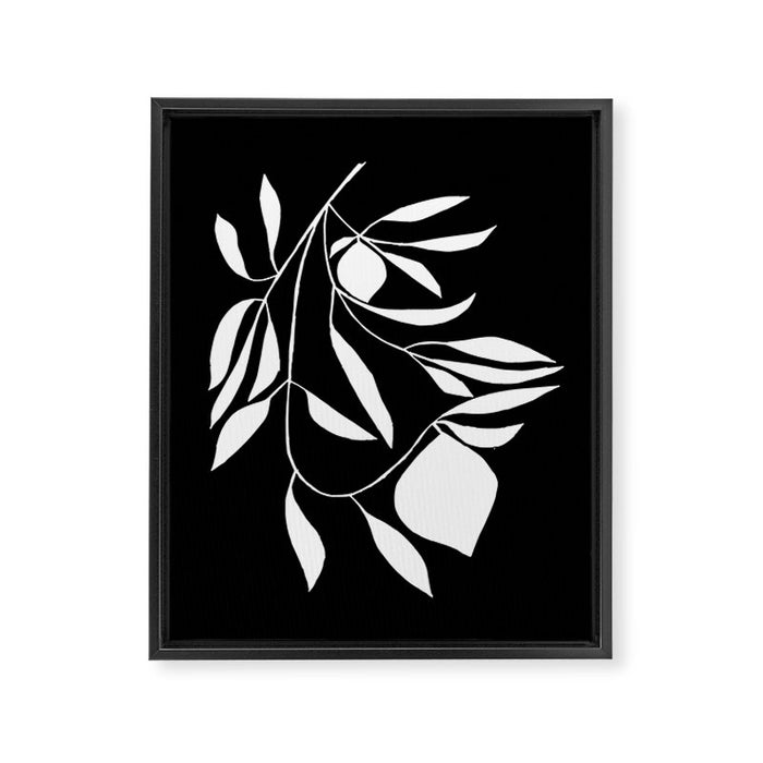 Lemon Tree In Black  Framed Canvas Print Gallery Image 1