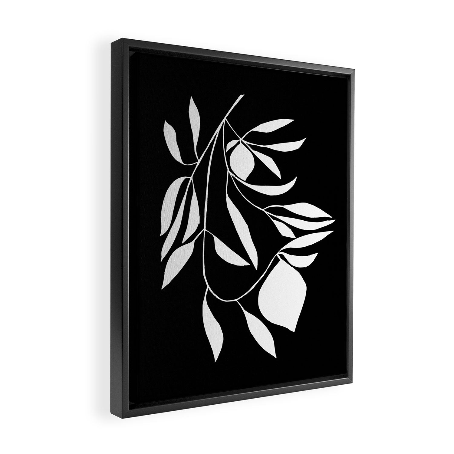 Lemon Tree In Black  Framed Canvas Print Gallery Image 2