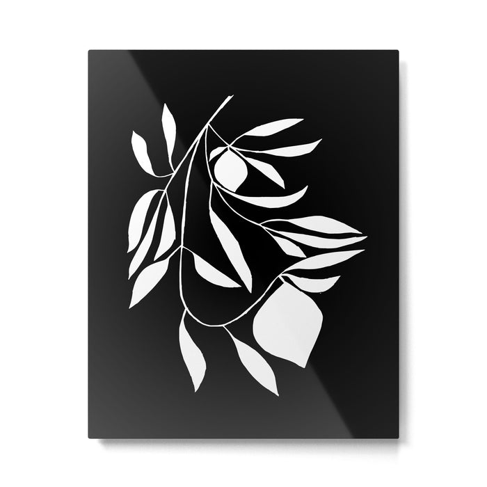 Lemon Tree In Black  Metal Print Gallery Image 1