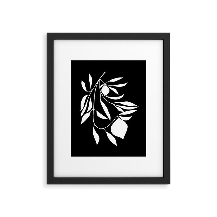 Lemon Tree In Black  Framed Art Print Gallery Image 1