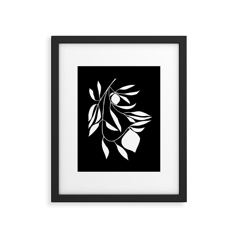 Lemon Tree In Black  Framed Art Print Gallery Image 5