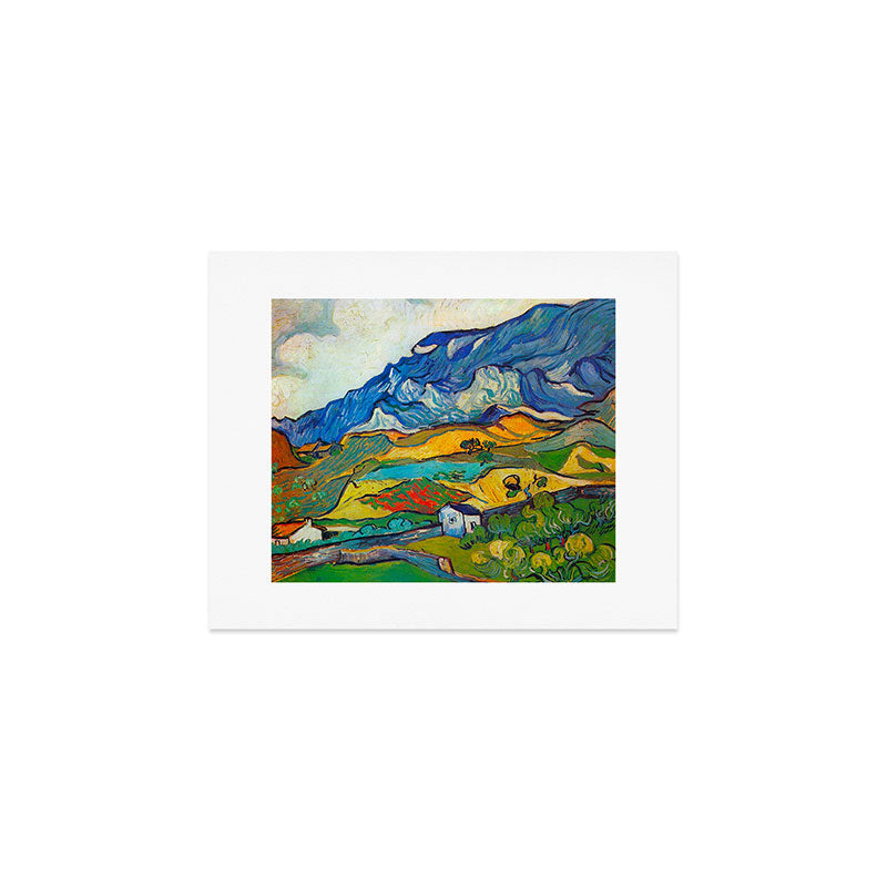 Les Alpilles, Mountain Landscape near South Reme Vincent van Gogh 1889 Art Print Gallery Image 1
