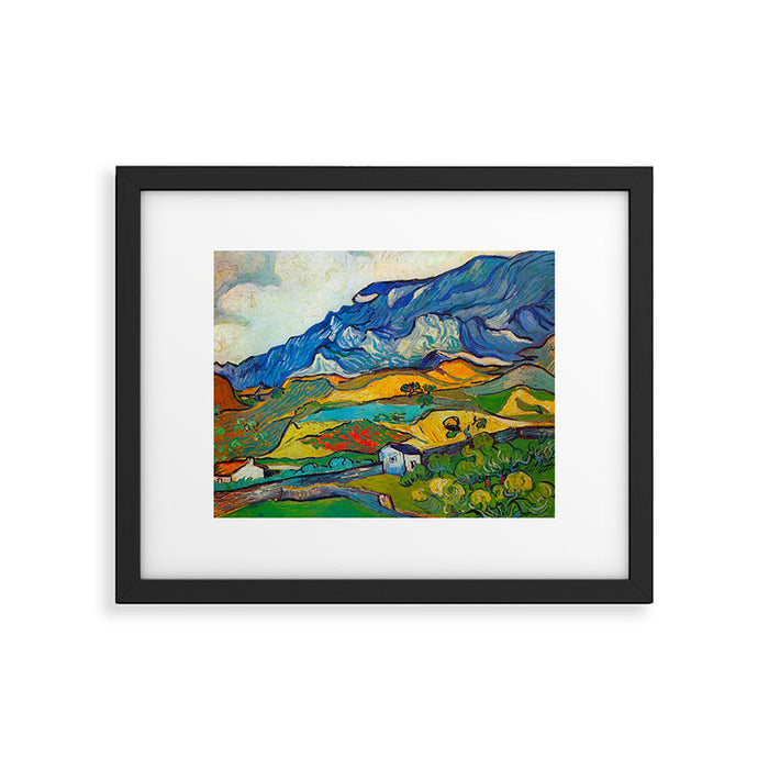 Les Alpilles, Mountain Landscape near South Reme Vincent van Gogh 1889 Framed Art Print Gallery Image 1