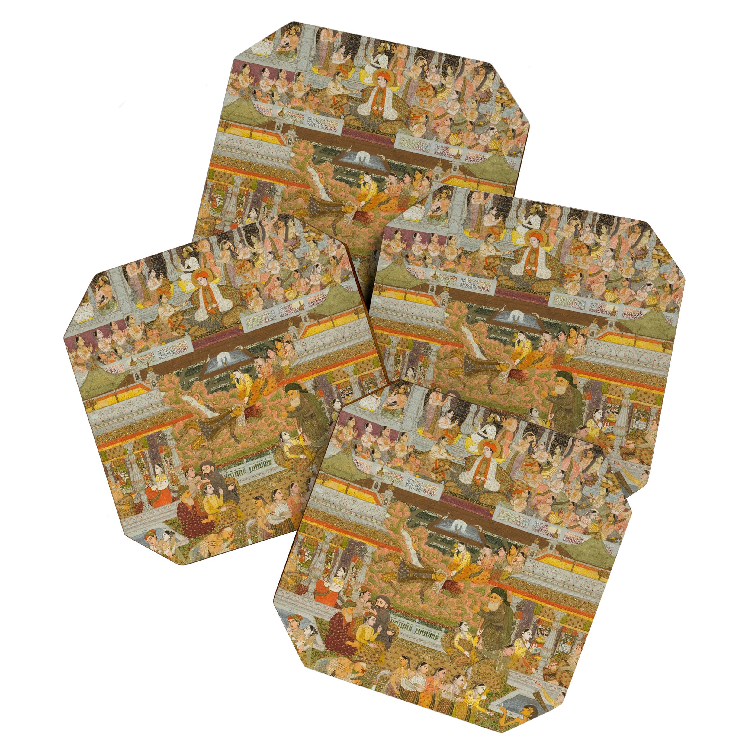 Lovers and beloveds: A composite of scenes from Persian, Urdu, and Sanskrit literature Coaster Gallery Image 1