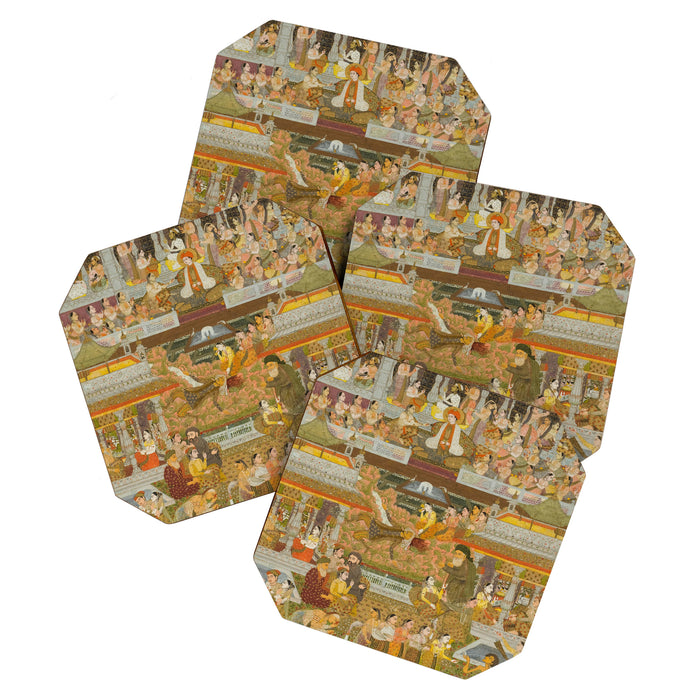 Lovers and beloveds: A composite of scenes from Persian, Urdu, and Sanskrit literature Coaster Gallery Image 1