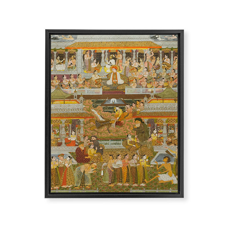 Lovers and beloveds: A composite of scenes from Persian, Urdu, and Sanskrit literature Framed Canvas Print Gallery Image 6