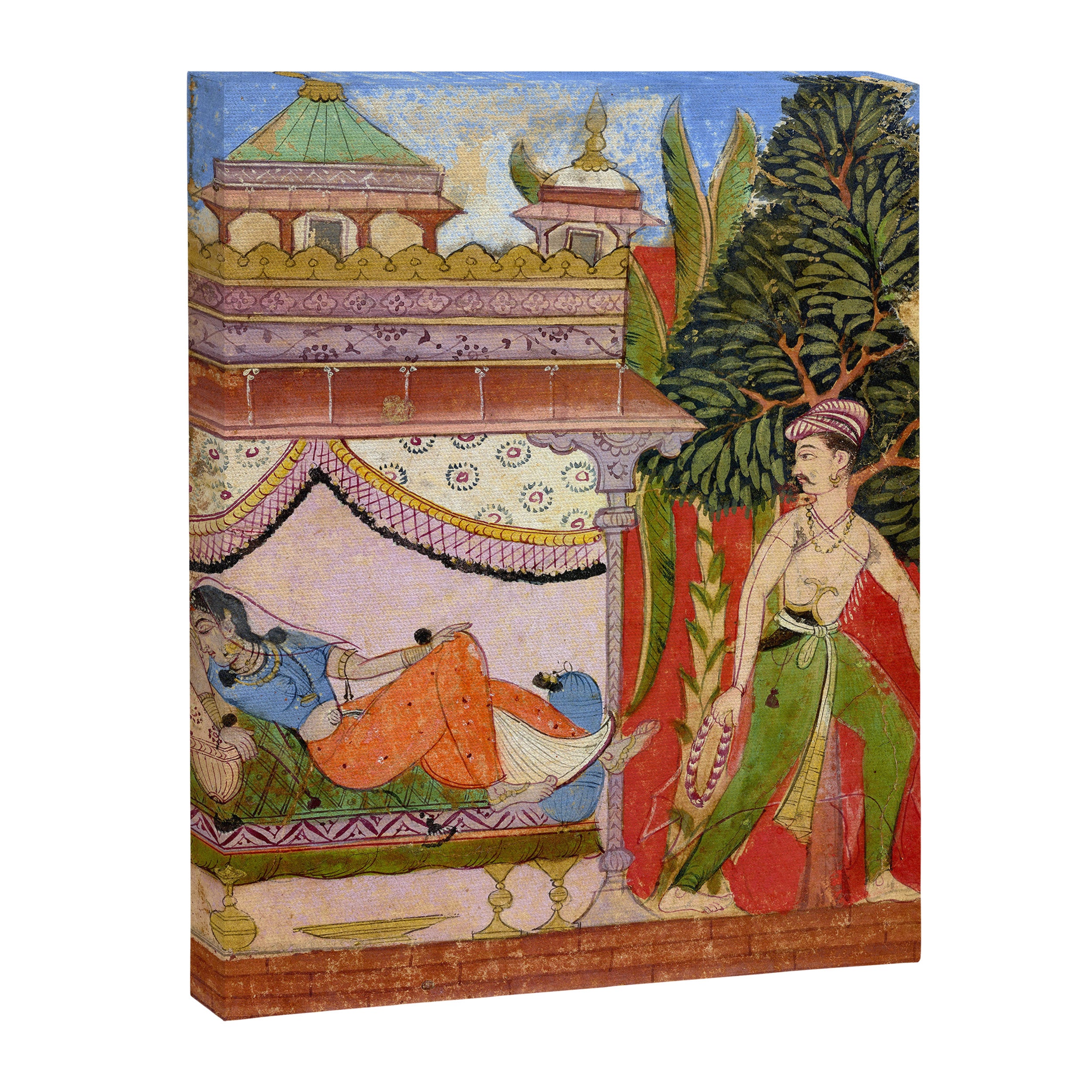 Lovers Indian Miniature Painted Illustration Canvas Print Gallery Image 6