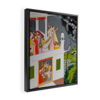 Lovers Watching an Approaching Thunderstorm, Indian Miniature Painting  Framed Canvas Print Gallery Image 2