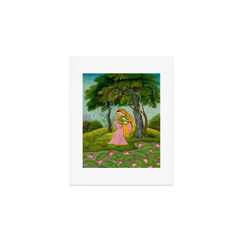 Love-Torn Heroine Indian Miniature Painting  Art Print Gallery Image 1