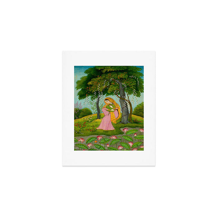 Love-Torn Heroine Indian Miniature Painting  Art Print Gallery Image 1