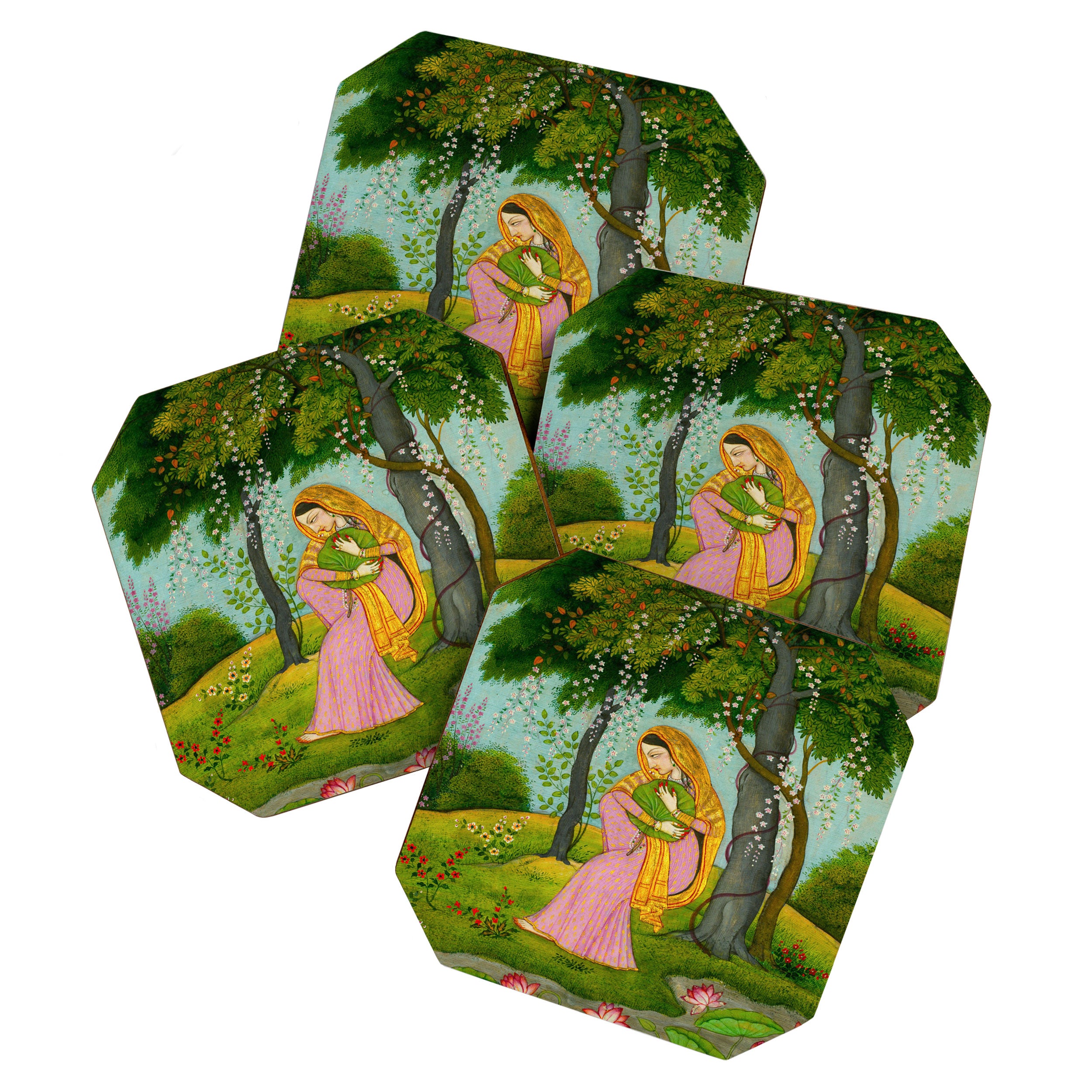 Love-Torn Heroine Indian Miniature Painting  Coaster Gallery Image 1
