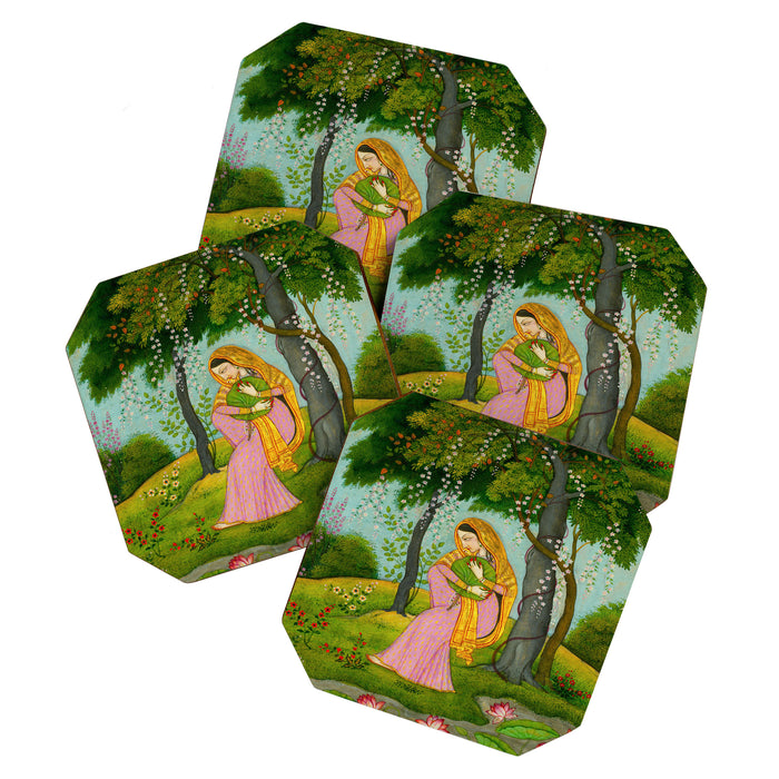 Love-Torn Heroine Indian Miniature Painting  Coaster Gallery Image 1