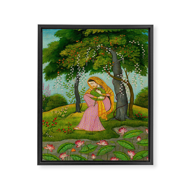 Love-Torn Heroine Indian Miniature Painting  Framed Canvas Print Gallery Image 6