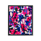 Magenta Blue Abstract Acrylic Painting Kusama Primitive Shapes Framed Canvas Print Gallery Image 6