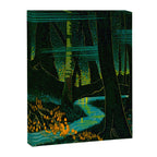 Magical Dark Fantasy Forest Woodblock Canvas Print Gallery Image 6