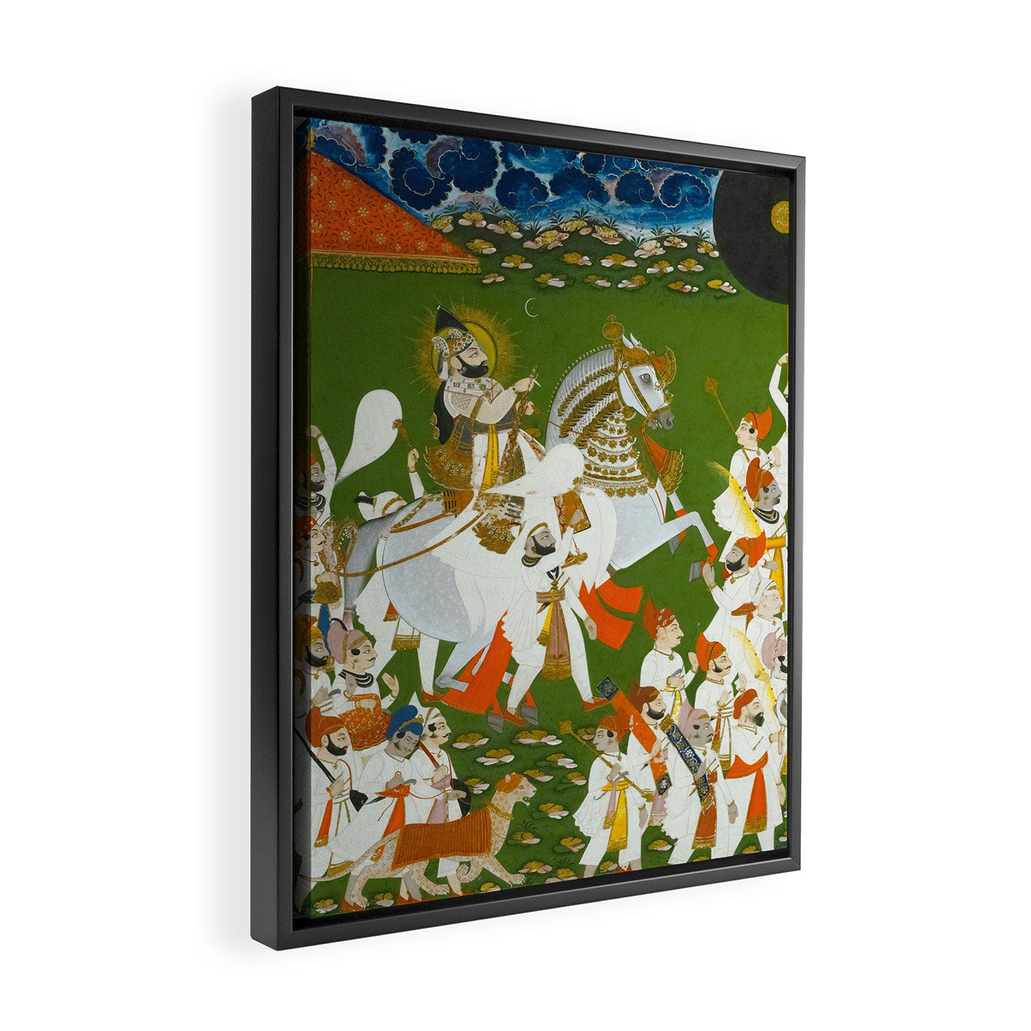 Maharana Bhim Singh in Procession Indian Miniature Painting  Framed Canvas Print Gallery Image 2