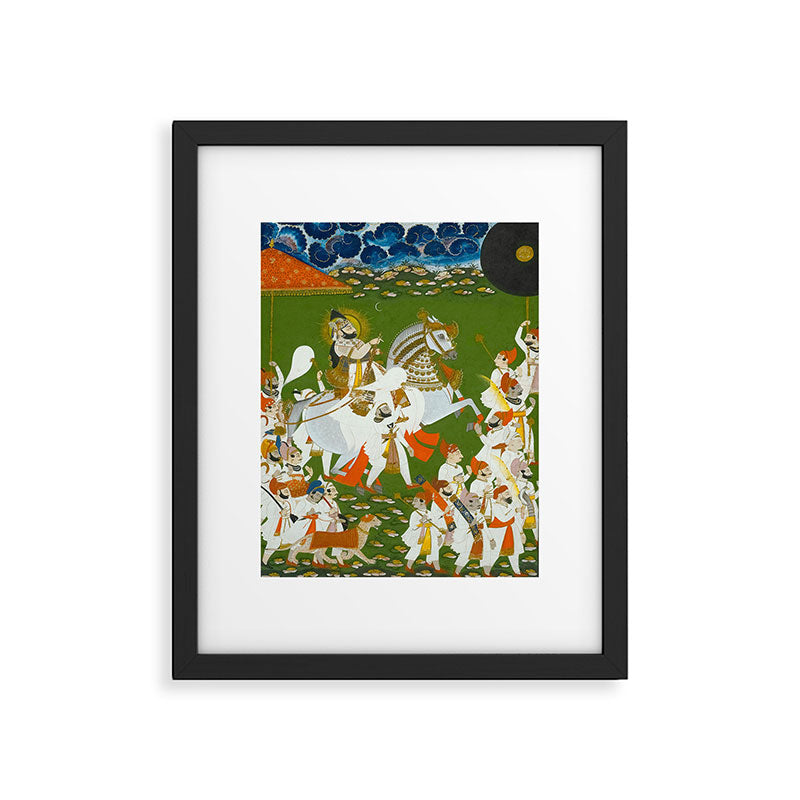 Maharana Bhim Singh in Procession Indian Miniature Painting  Framed Art Print Gallery Image 5
