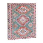 Marine Green Spiral Star Kazak Handmade Persian Rug Canvas Print Gallery Image 6