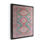 Marine Green Spiral Star Kazak Handmade Persian Rug Framed Canvas Print Gallery Image 2