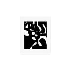 Maze Black & White Minimalist Abstract Mid century Ink Art Dark Brush Strokes Art Print Gallery Image 1