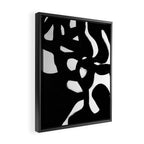 Maze Black & White Minimalist Abstract Mid century Ink Art Dark Brush Strokes Framed Canvas Print Gallery Image 2