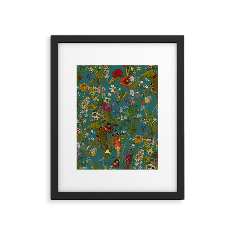 Meadow Bank Teal Framed Art Print Gallery Image 6