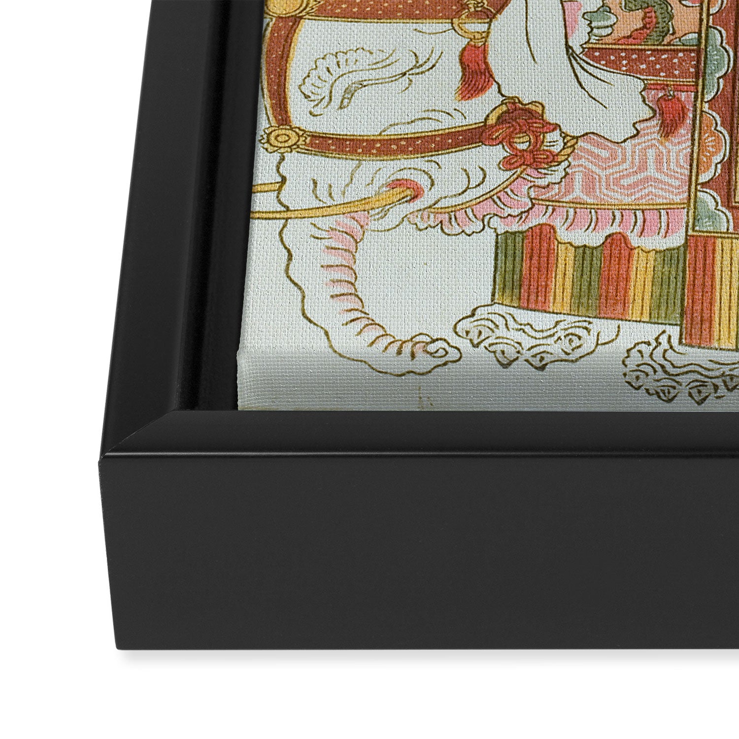 Mechanical Elephant with Festival Barge and Korean Musicians by Komatsuya Hyakki Framed Canvas Print Gallery Image 3