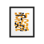 Mid Century Abstract Black & Yellow Fun Pattern 70's Mustard Ripples Lines Retro Style Framed Art Print Gallery Image 5