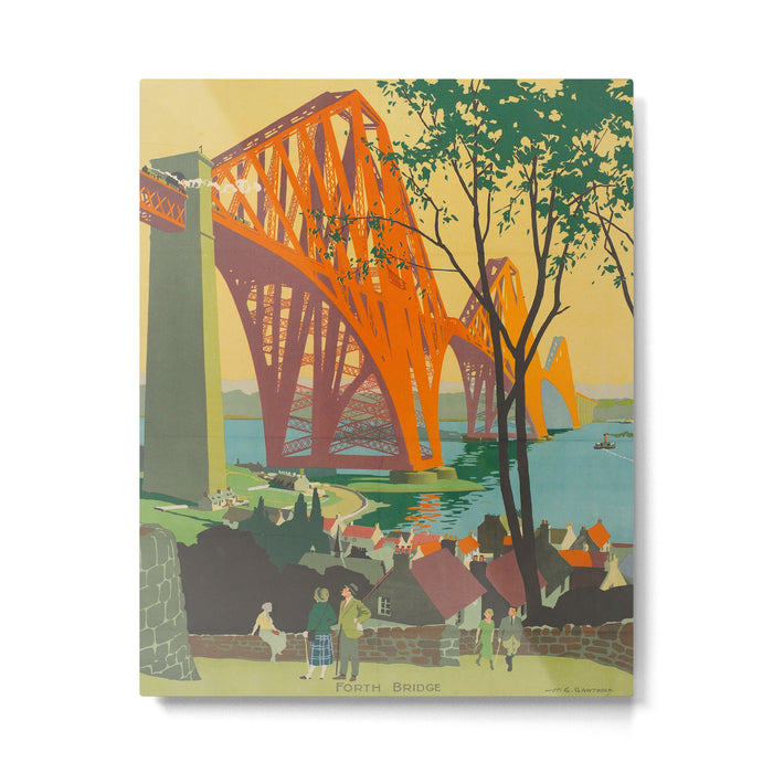 Mid Century Colorful Travel Posters Forth Bridge British Railways Metal Print Gallery Image 1