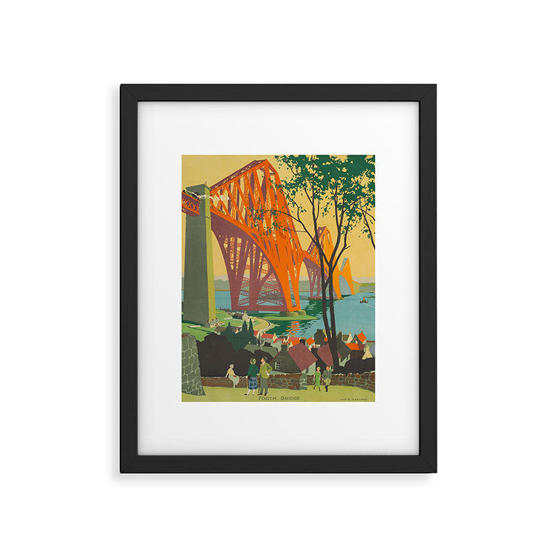 Mid Century Colorful Travel Posters Forth Bridge British Railways Framed Art Print Gallery Image 5