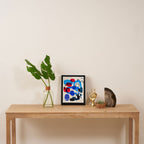 Mid Century Modern Abstract Colorful Art Patterns Ocean Blue Turquoise Grey Framed Canvas Print Gallery Image 4