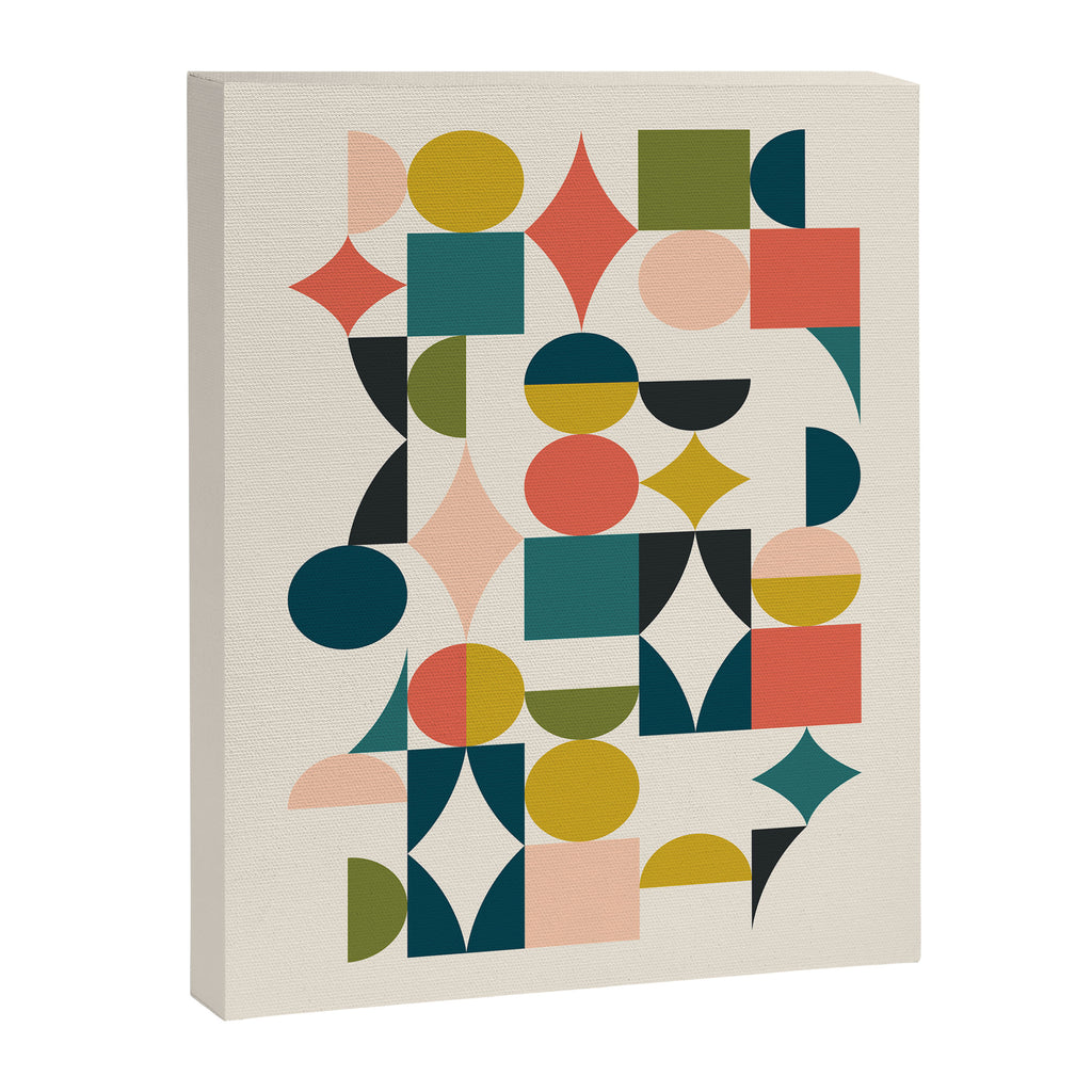 Mid Century Modern Abstract Colorful Shapes Funky Cool Minimalist Pattern Canvas Print Gallery Image 6