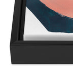 Mid Century Modern Abstract Minimalist Shapes Teal Blue Salmon Pink Framed Canvas Print Gallery Image 3