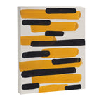 Mid Century Modern Abstract Painting Antique Yellow Black Bumble Bee Stripes Canvas Print Gallery Image 6