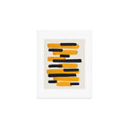 Mid Century Modern Abstract Painting Antique Yellow Black Bumble Bee Stripes Art Print Gallery Image 1