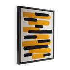 Mid Century Modern Abstract Painting Antique Yellow Black Bumble Bee Stripes Framed Canvas Print Gallery Image 2