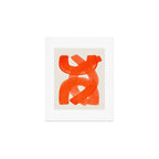 Mid Century Modern Abstract Painting Orange Watercolor Brush Strokes Art Print Gallery Image 1