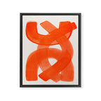 Mid Century Modern Abstract Painting Orange Watercolor Brush Strokes Framed Canvas Print Gallery Image 6
