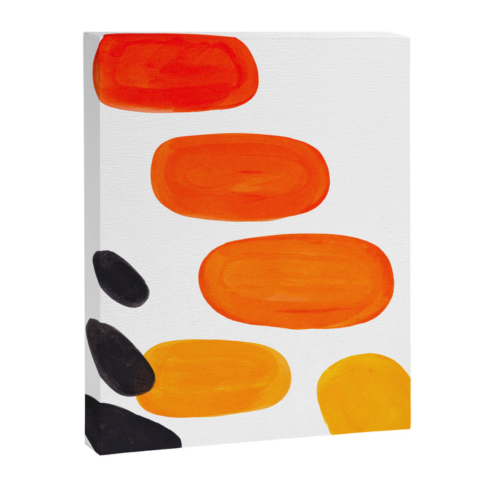 Mid Century Modern Colorful Minimal Pop Art Yellow Orange Ombre Rainbow Gradient Pebble Ovals Canvas Print Gallery Image 1