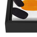 Mid Century Modern Colorful Minimal Pop Art Yellow Orange Ombre Rainbow Gradient Pebble Ovals Framed Canvas Print Gallery Image 3