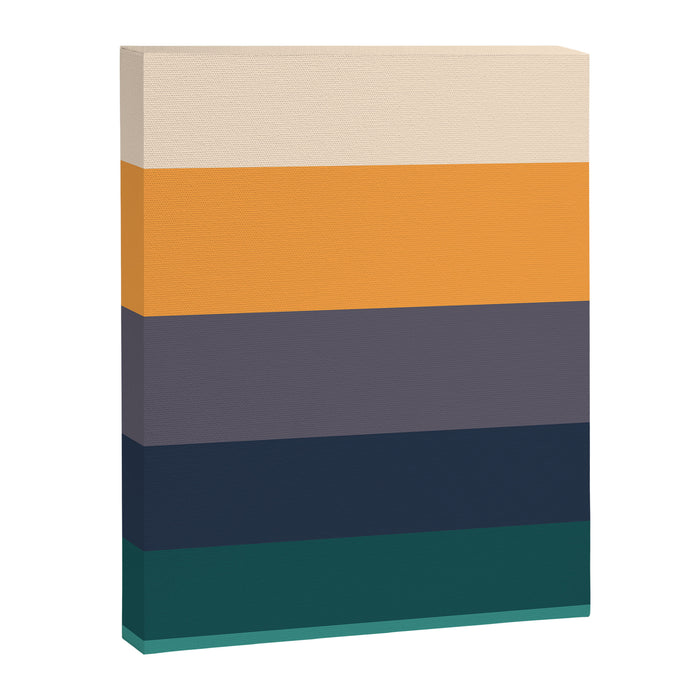 Mid Century Modern Minimalist Color Block Pattern Yellow Grey Green Canvas Print Gallery Image 1