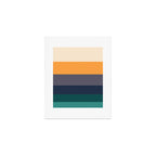 Mid Century Modern Minimalist Color Block Pattern Yellow Grey Green Art Print Gallery Image 1