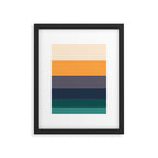 Mid Century Modern Minimalist Color Block Pattern Yellow Grey Green Framed Art Print Gallery Image 5