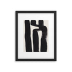 Mid Century Modern Minimalist Abstract Art Brush Strokes Black & White Ink Art Ancient Stripes Framed Art Print Gallery Image 5