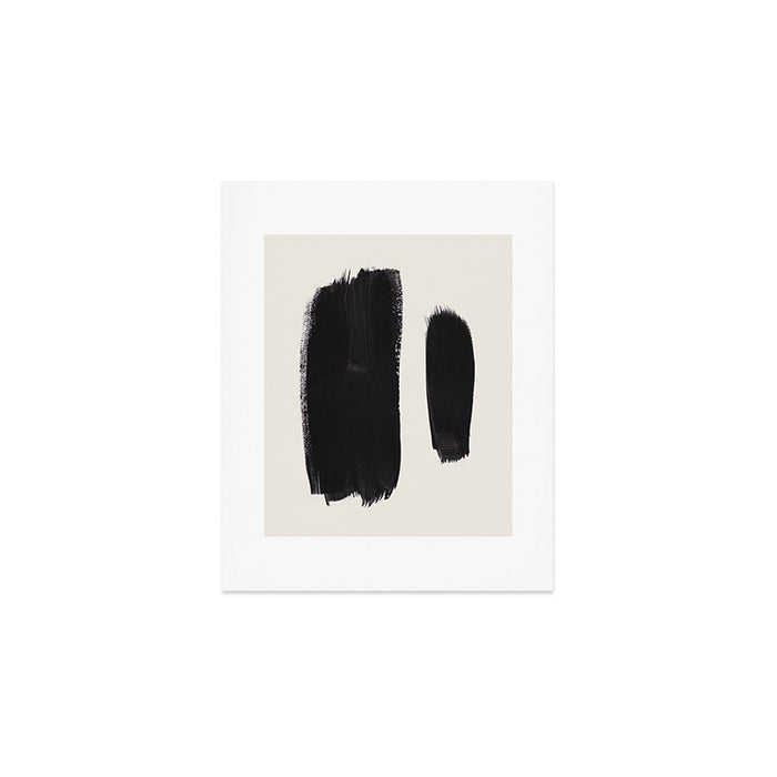 Mid Century Modern Minimalist Abstract Art Brush Strokes Black & White Ink Art Brush Strokes Art Print Gallery Image 1