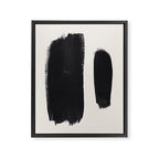 Mid Century Modern Minimalist Abstract Art Brush Strokes Black & White Ink Art Brush Strokes Framed Canvas Print Gallery Image 6